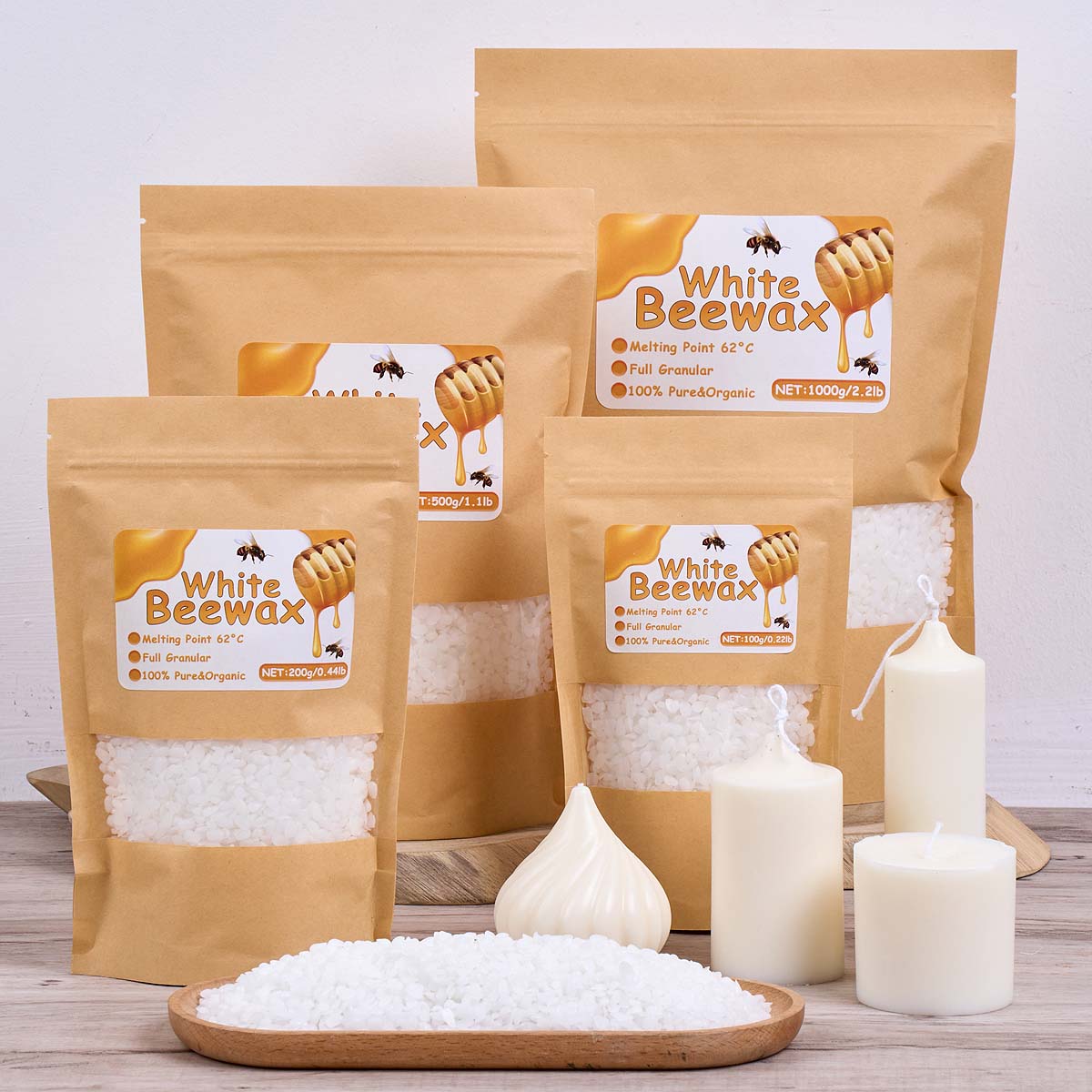 Cire d'abeille blanche 1000g,  - Candle Making Los Angeles avis et prix